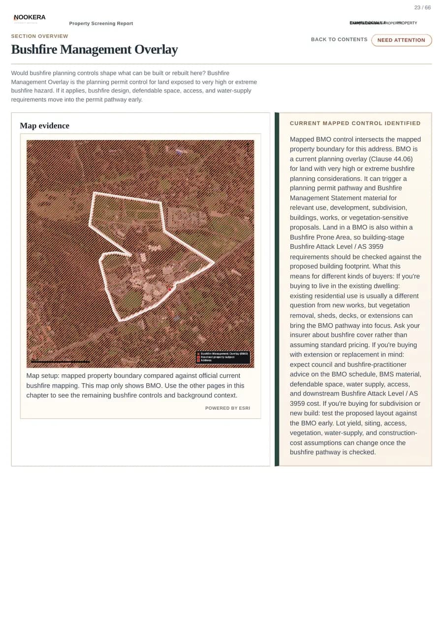 Actual sample Bushfire Management Overlay PDF page