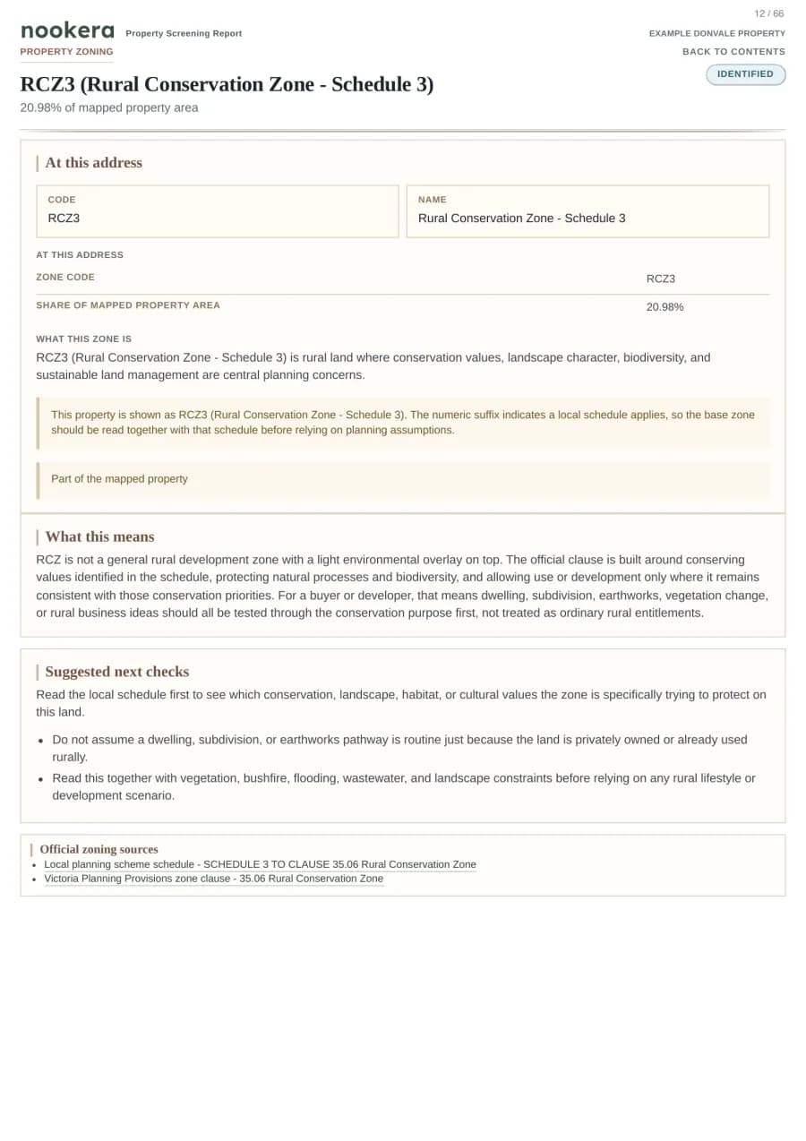 Actual sample report page 12: Report page