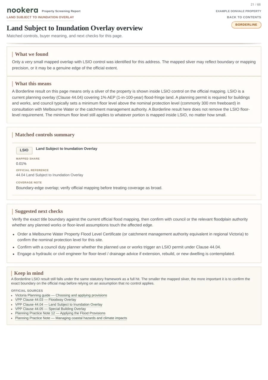 Actual sample report page 21: Report page