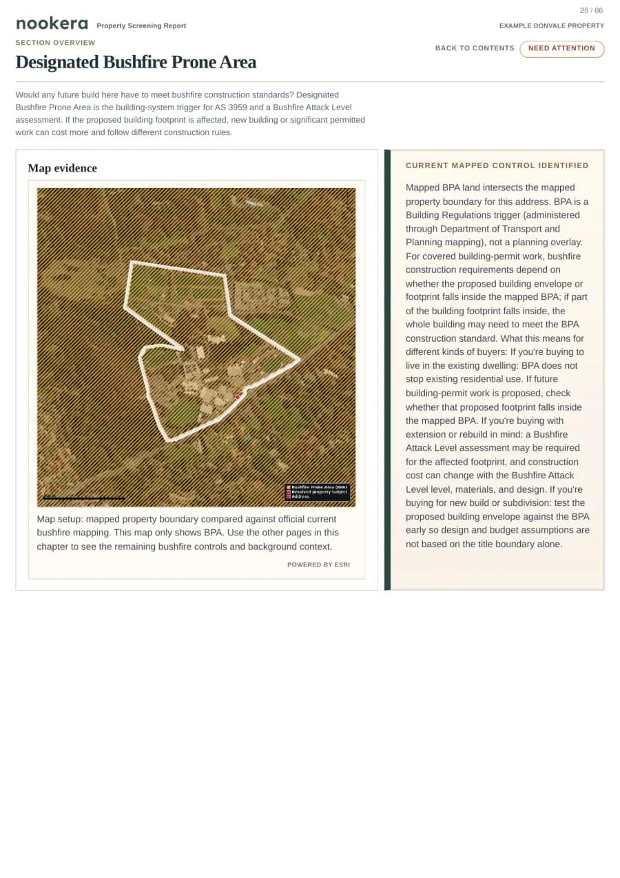 Actual sample report page 25: Report page