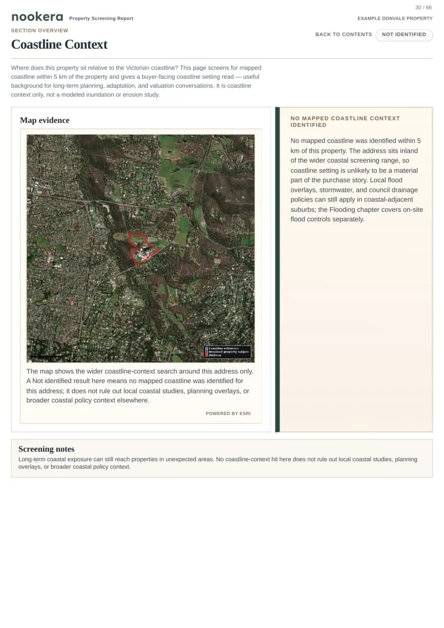 Actual sample report page 30: Coastline Context