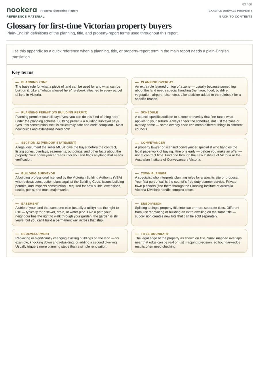 Actual sample report page 63: Report page